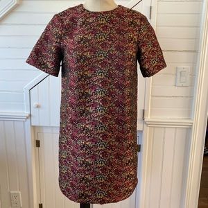 Zara dress - Red metallic floral patterns - Worn once!